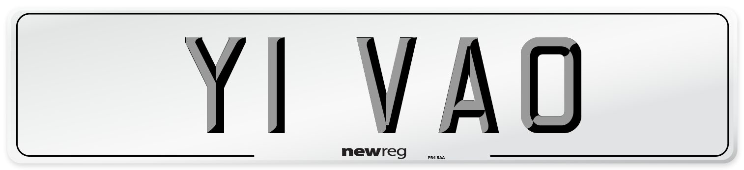 Y1 VAO Number Plate from New Reg